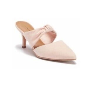 14th&union Blush Pink Suede Slip On Mule Pointed Toe Kitten Heel Femme 11 Narrow